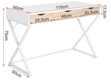 WOLTU White Office Desk Workstation 3 Drawers for Storage Study Writing Desk