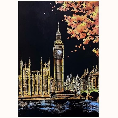 Framed scratch art painting - framed,