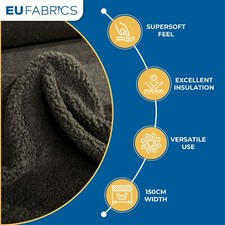 SHERPA FLEECE FABRIC BLACK