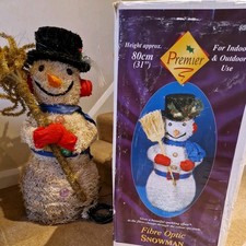 SPARE/REPAIR Vintage Fibre Optic  Christmas Snowman 80cm/31" Not  working BOXED