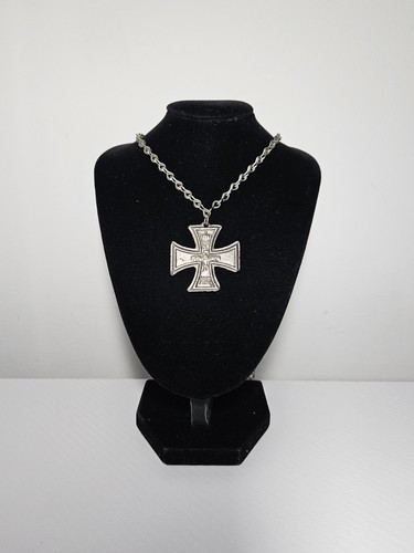 Iron cross necklace - cross, necklace,