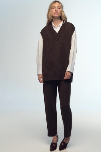 Zara brown knit oversizes vest - zara,