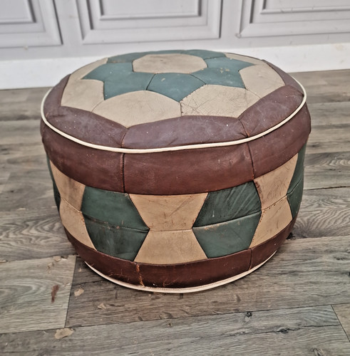 Vintage moroccan pouffe - moroccan, round