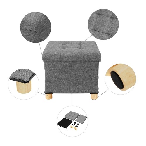 Folding storage stool seat - storage,