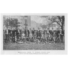 Metropolitan Police D Division Cycling Club - Antique Print 1895