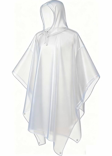 Clear hooded pvc - clear, poncho