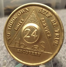 Alcoholics Anonymous 24 Hour Recovery Coin Chip Medallion Medal Token AA Hours