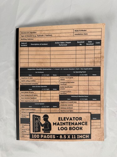 Elevator maintenance log book - elevator,