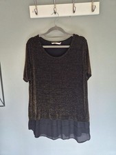 TU Black and Gold Sparkly Top