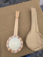 Antique rare Old Folk Art Historical Advertising Syracuse NY Phila PA Banjo