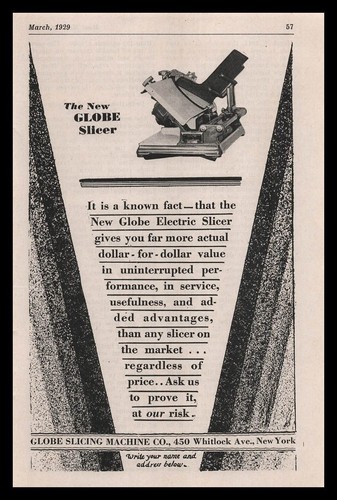 1929 globe slicing machine - globe, co