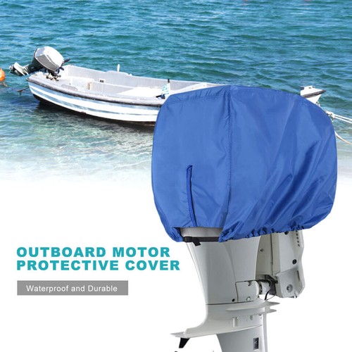Blue outboard motor hood cover - motor,
