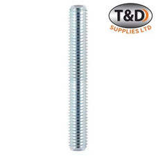 Mild Steel Threaded Rod 1m Zinc Plated BZP Bar Studding Rod for Projects & DIY