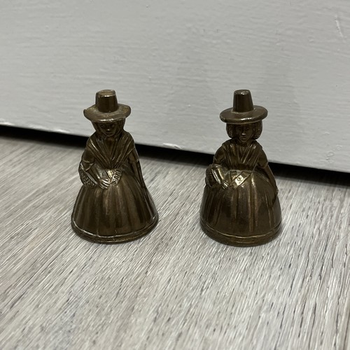 Pair vintage brass bells in - pair,