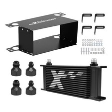 16-Row AN10 Transmission Oil Cooler for Universal Cars with Corner Brace Design