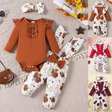 3PCS Newborn Baby Girl Romper