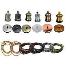 Vintage Light Fitting Ceiling Rose Fabric Cable Pendant Lamps Holder accessories