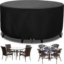 Funshot Round Garden Furniture Covers Waterproof, Windproof, Anti-UV, Garden Tab