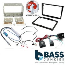 VAUXHALL Corsa D 09-14 Double Din Car Stereo PIANO BLACK Fascia & Steering Wheel