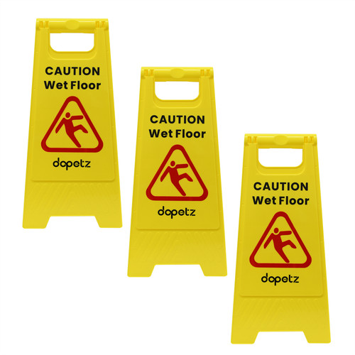 Yellow caution wet - yellow,