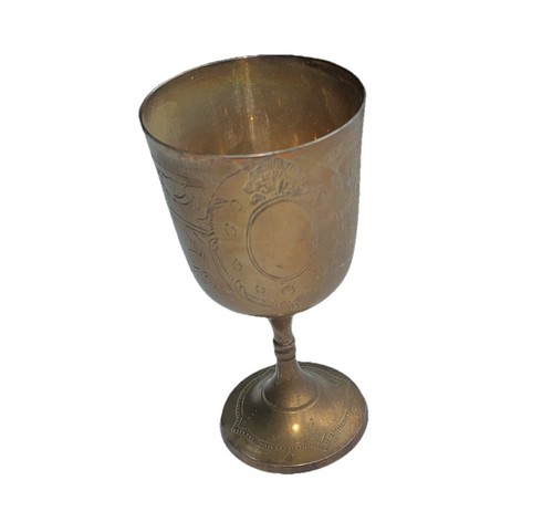 Vintage old brass goblets cup - old,