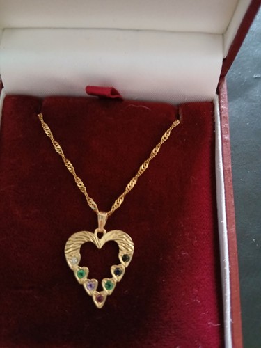 9ct gold multi gem necklace - 9ct,