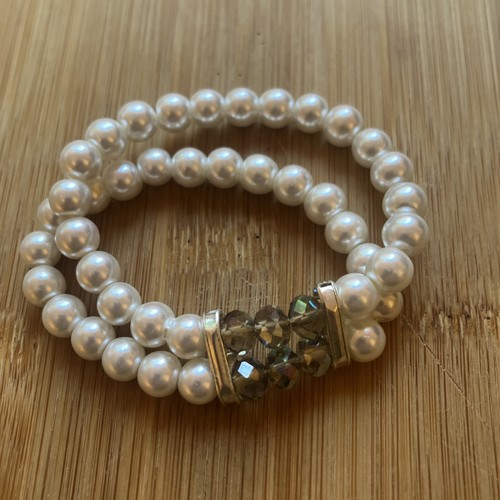 Pearl style row gem stretch - ,