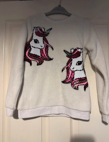 Girls fur sequinned unicorn - fur,