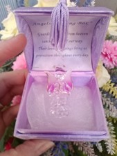 Angel Blessing Box Small  Glass Ornament Keepsake Box