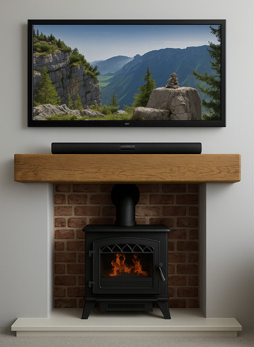 Solid oak fireplace mantel - oak,