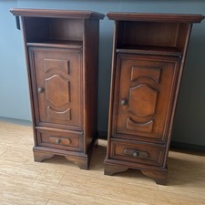 Vintage Pair Of French Bedside Cupboards Cabinets With Lower Drawer