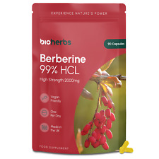 Berberine 2000mg High Strength | 99% HCL | 90 One-Per-Day Vegan Capsules 
