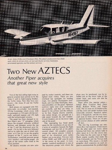 Piper aztec turbo d - turbo,
