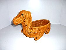 WICKER DACHSHUND EGG BASKET SNACK TRAY DOG EGG HOLDER PARTY SWEETS TREATS