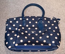 Cath Kidston  - Large Navy Spot Changing Bag with Pram Handle Straps