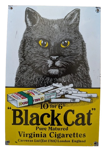 Black cat cigarettes sign - sign,