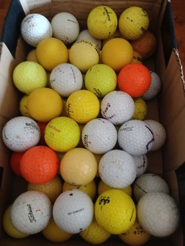 Mixed coloured golf balls - 56,