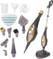 SUPERLEX 12-in-1 Multi-Function Steam Mop & Handheld Cleaner | Gold Black 