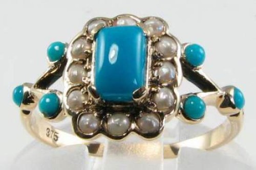 9ct gold persian turquoise - gold,