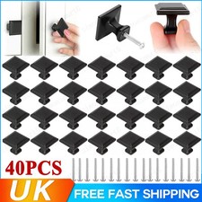 40X Square Door Knobs Cabinet Handles Kitchen Cupboard Drawer Kitchen Pull Black