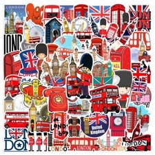 UK 50PC London City Travel Graffiti Stickers Laptop Skateboard Car Luggage Decal