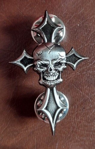 Iron cross skull metal - skull, enamel