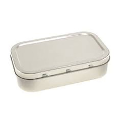 NEW 1 OZ Silver Coloured TOBACCO Tin 25G With Rubber Seal ( High Quality Tin