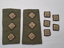 WW2 Officers Epaulette Insignia CLOTH Rank Pips Rank of Captain PAIR