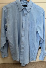 Men’s Milano Made In Italy shirt Size 17.5 Blue 100% Cotton