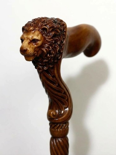 Hand carved wooden walking - wooden,