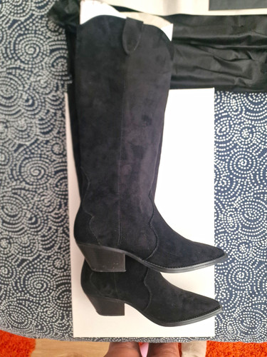Ola voga black suede - knee, high