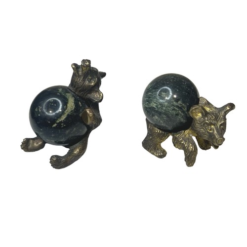Pair brass bear - brass, figurines