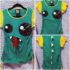 Cupcake Cult unique green monster zip-up mouth t-shirt