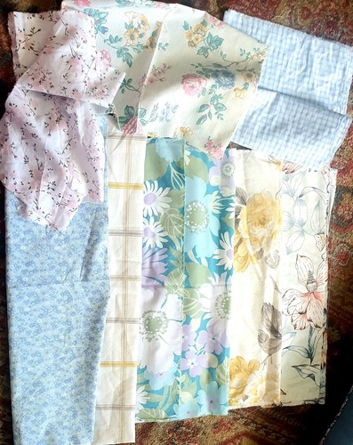 Vintage fabric scrap bundle - vintage,